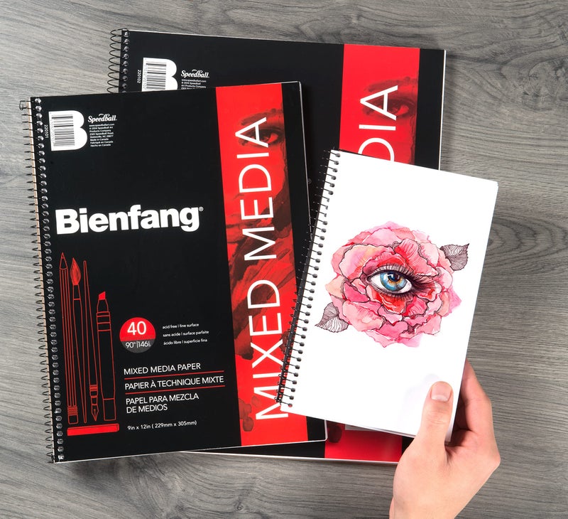 Bienfang Mixed Media Pad, 5.5x8.5 Inches, 40-Sheets Artist Paper, Spiral-Bound Sketchbook, 90lb,146gsm - Image 5